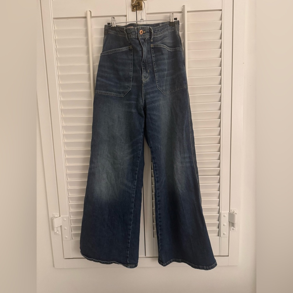 Pilcro Dark Wash Wide Leg Carpenter Jean size 29 regular Anthropologie